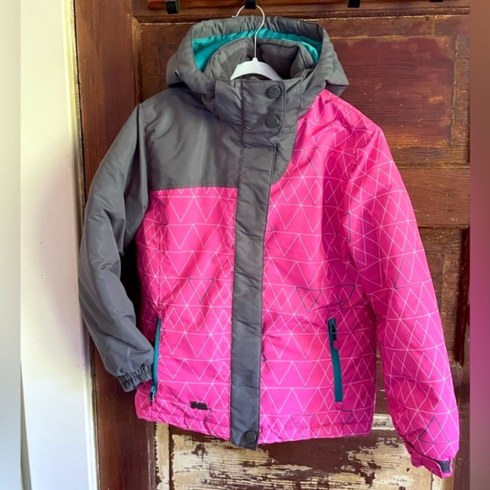 Snowboard & Ski Jacket Winter Parka, Bright Pink & Grey, White Mountain